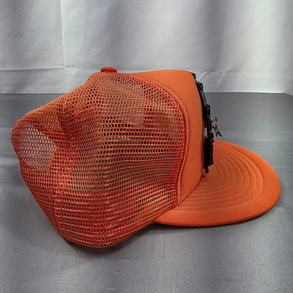 Speedway Foam Trucker Hat Orange Bowling Clock Novelty‎ One Size Vintage Cap
